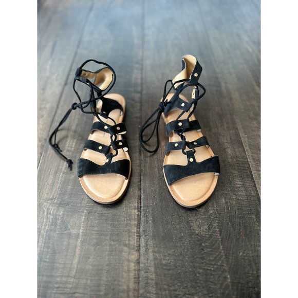 Dolce Vita Shoes - DOLCE VITA Black Suede Leather, "Jasmyn" Gladiator, Strappy Flat Sandals; SZ 7.5